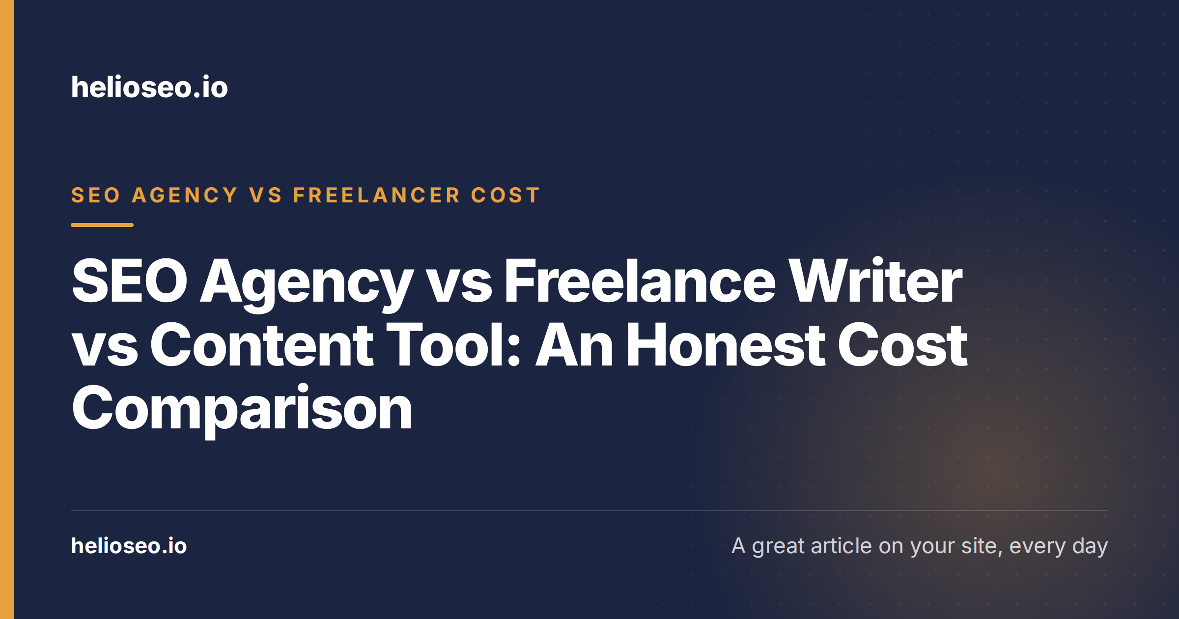SEO Agency vs Freelance Writer vs Content Tool: An Honest Cost Comparison